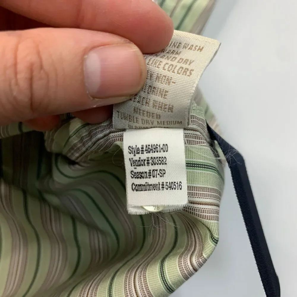 Banana Republic Shirt Mens L Limestone Striped Slim Fit Long Sleeve Button Up